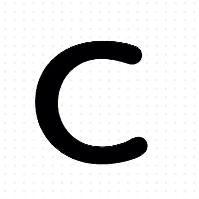 Example image of the letter C