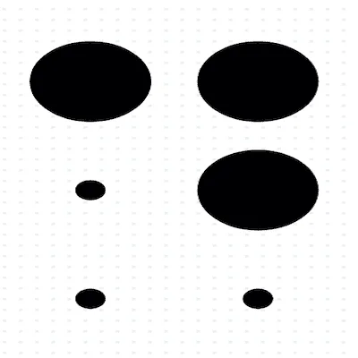 Braille of the letter D