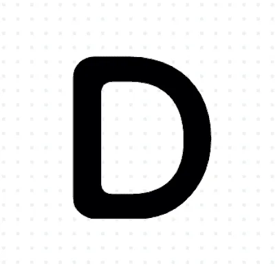 Example image of the letter D