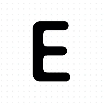 Example image of the letter E