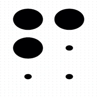 Braille of the letter F