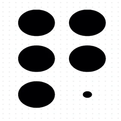 Braille of the letter Q