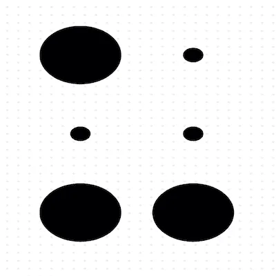 Braille of the letter U